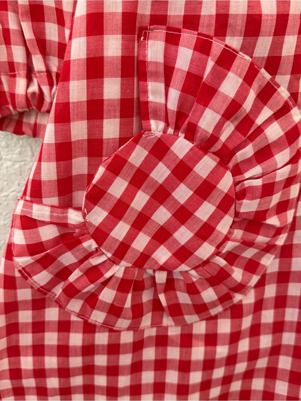 Vintage 1970s Red Gingham A line Shift Dress - Picture 4 of 14